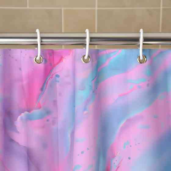 Шторка для ванної та душу з кільцями 180x180 см водовідштовхувальна, шторка для ванної та душової з пластиковими гачками Кам'янець-Подільський