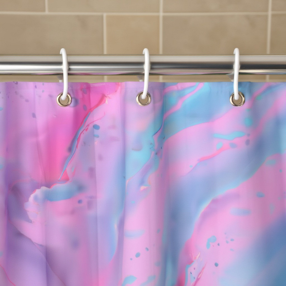 Шторка для ванної та душу з кільцями 180x180 см водовідштовхувальна, шторка для ванної та душової з пластиковими гачками Кам'янець-Подільський - фото 3