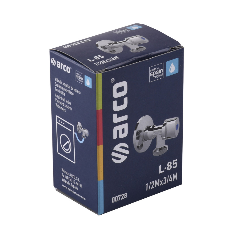 Кран кульовий кутовий ARCO 1/2″х 3/4″ подовжений 00728 (000008441) Київ - фото 4