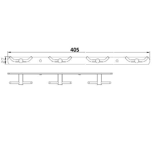 Планка з гачками подвійними 4х2 Perfect Sanitary Appliances RM 1503-4 (000027020) Київ