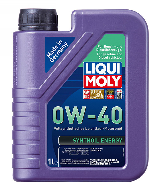 LIQUI MOLY 9514 Synthoil Energy SAE 0W-40 — Повністю синтетична моторна олива | Максимальний захист двигуна та легкий запуск у буд Ковель - фото 1