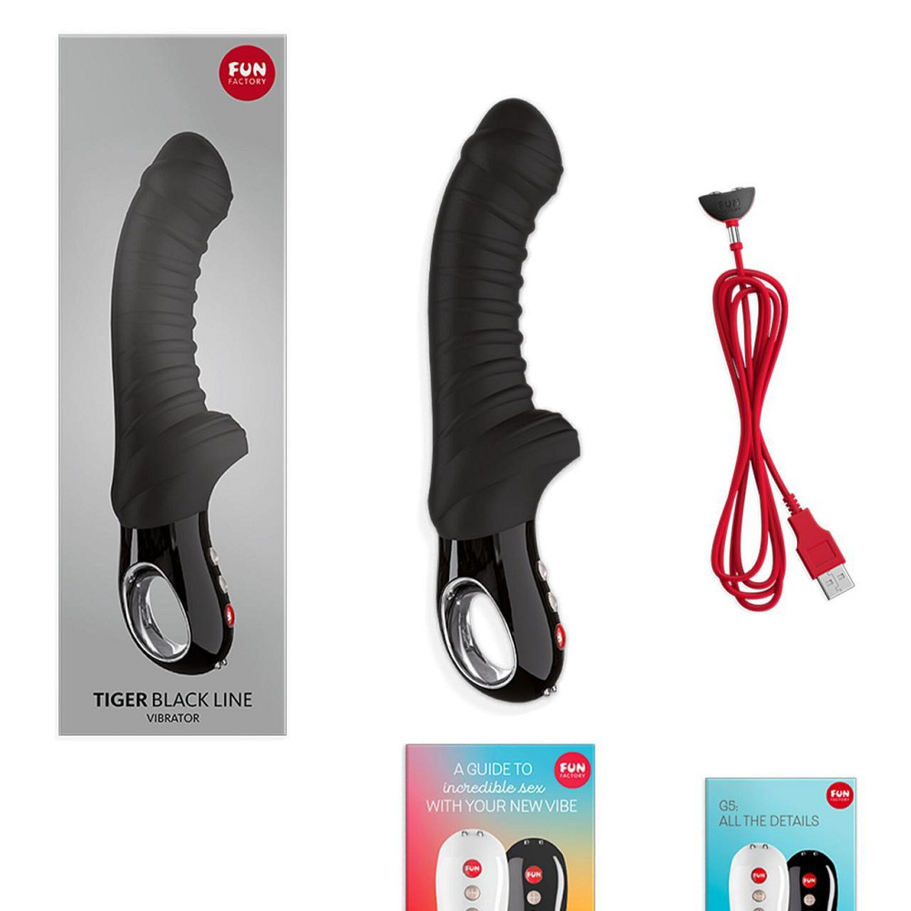 Вибратор для точки G Fun Factory TIGER black, ребристый, подходит для анальной стимуляции Sex Aura Киев - изображение 5