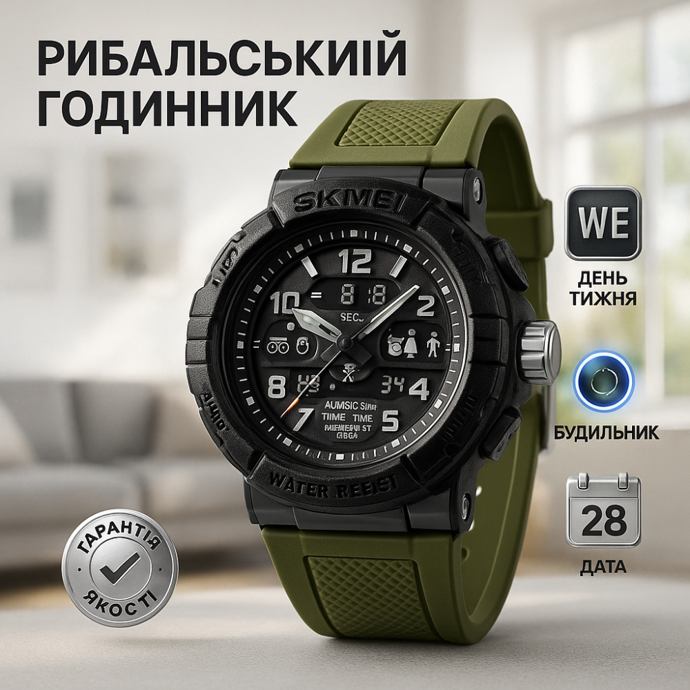 Чоловічий спортивний годинник з гарантією, Якісний спортивний годинник Практичний чоловічий ES-84 Львів - фото 4