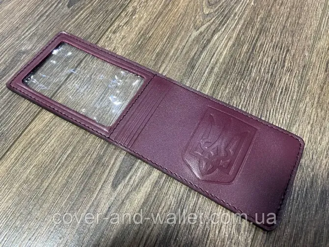 Универсальная обложка на права и ID карту с Гербом Украины P-Leather Бордовый Киев - изображение 8