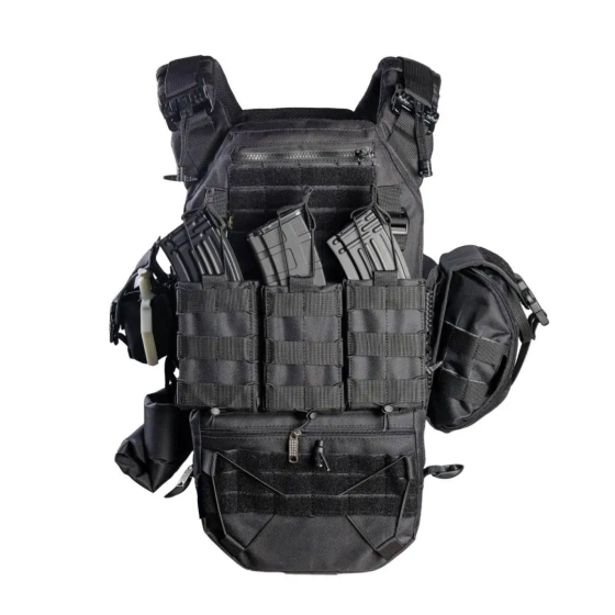 Комплект плитоноска с подсумками и напашником, быстрым сбросом (без плит) Черный Винница