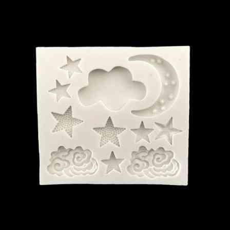 Молд силиконовый Луна тучи звёзды 80 на 85 мм серый Киев