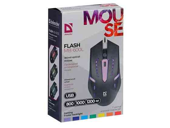 Мышка проводная Flash MB-600L RGB черный ТМ DEFENDER Киев