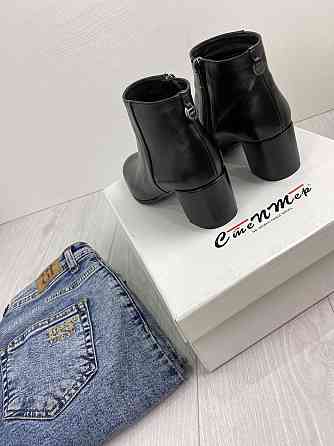 Stepter Черевики жіночі STEPTER чорні натуральна шкіра каблук 5.5см висота 10см 35р.-22.5см 37р Коломыя