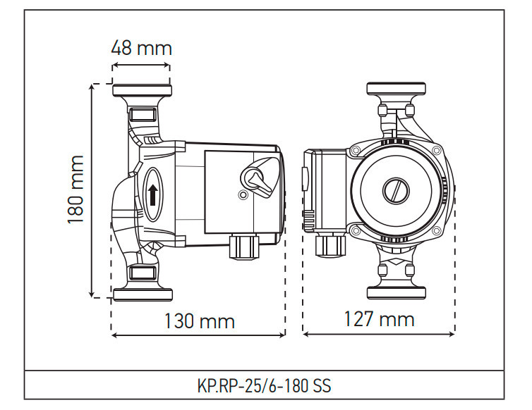 Рециркуляційний насос Koer KP.RP-25/6-180 SS (з гайками) (KP2795) Київ - фото 4