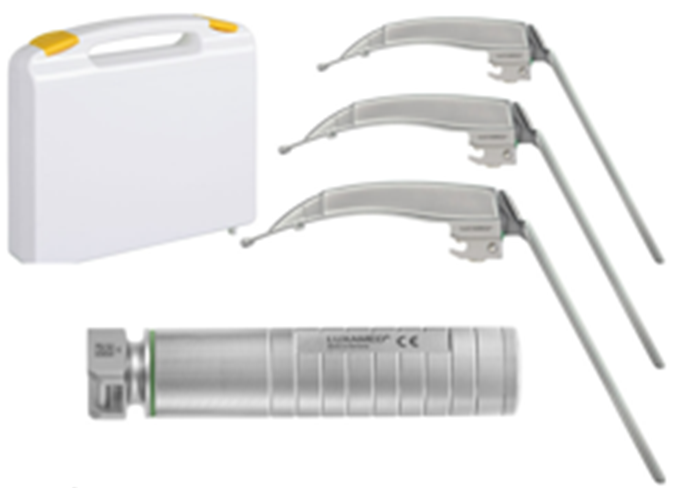 Набір F.O. ларингоскоп дорослий LED 2,5В + 3 шт клинка McCoy з вбудованим світловодом, Luxamed Дніпро - фото 1