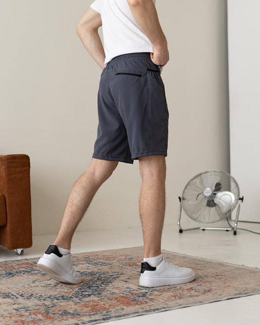 Темно-сірі чоловічі шорти прямого крою Pobedov Vil'nyy Київ - фото 3