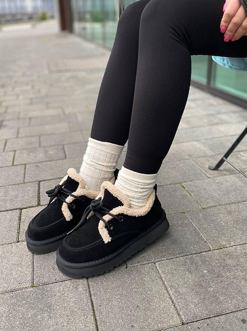 Угги жіночі ITTS 5262-1A чорні (зима, замша натуральна) (6034) Коломия - фото 3