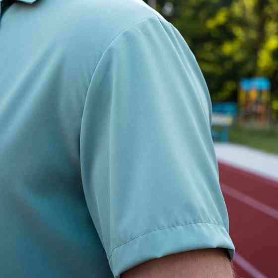 Мужская рубашка c коротким рукавом светло-оливковая Pobedov Dejavu Киев