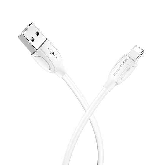 Кабель BOROFONE BX19 USB to iP 2.4A, 1m, PVC, TPE connectors, White Київ