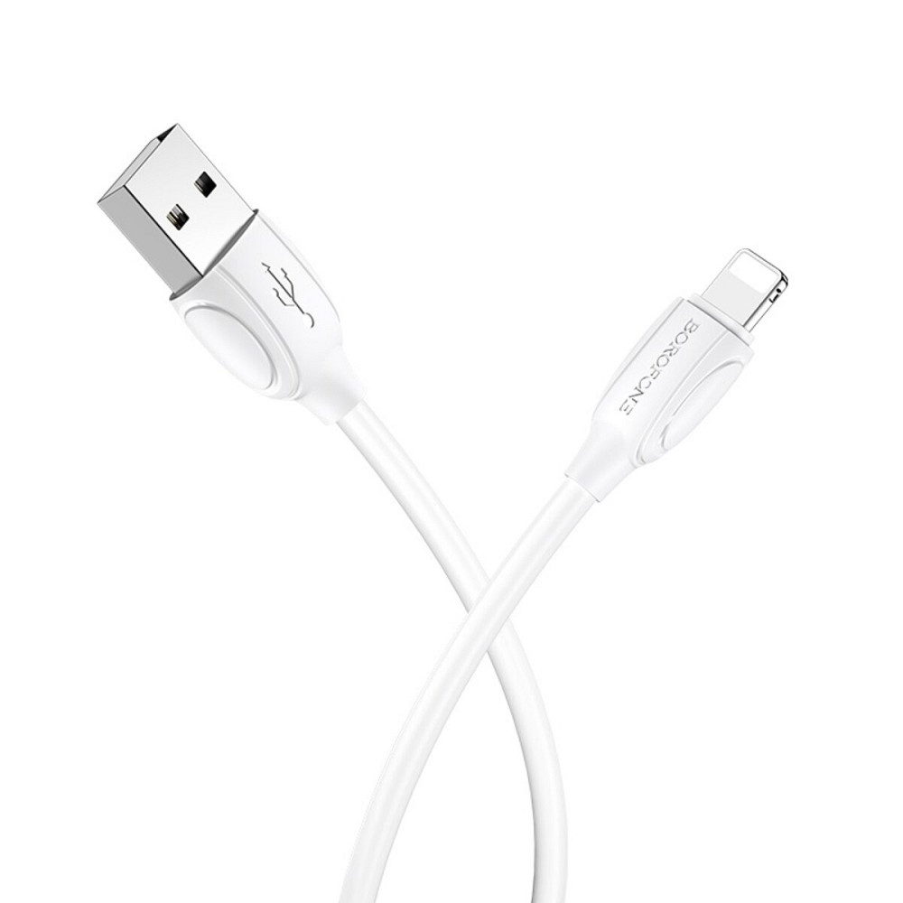 Кабель BOROFONE BX19 USB to iP 2.4A, 1m, PVC, TPE connectors, White Киев - изображение 2