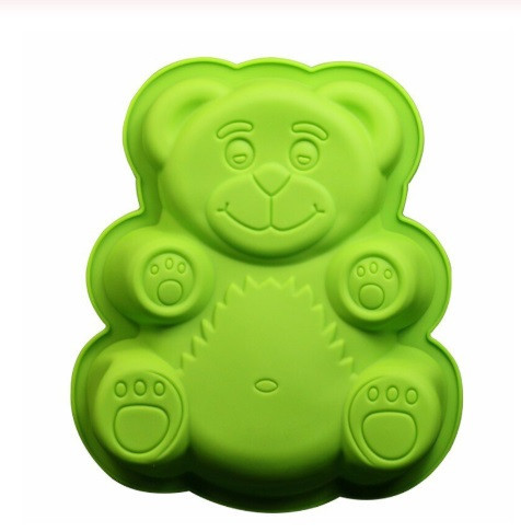 Форма силиконовая для выпечки Мишка 18 на 15 см салатовый Киев - изображение 3