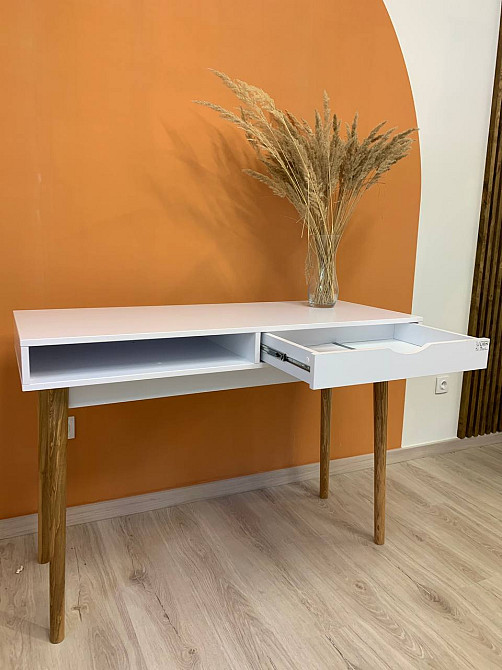 Письмовий стіл LION Сканді-1 Німфея Альба (білий)/Дуб Артизан (стільниця) (LION-041394) ТОП Львів - фото 5