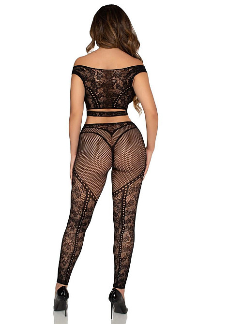 Комплект Leg Avenue Off Shoulder Crop Top and Legging One Size Sex Aura Київ - фото 4
