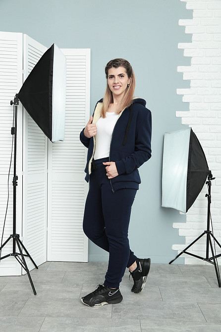 Зимовий спортивний костюм на хутрі "Nord" оптом | Батал Темно-синій, 50-52 Київ - фото 3