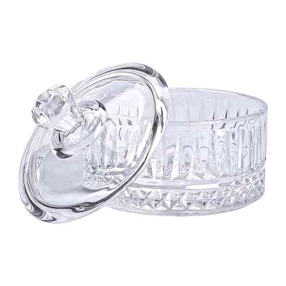 Цукерниця з кришкою скляна Ø 10 см кругла HP-YH-72 Коломия