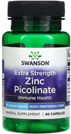 Цинк пиколинат Swanson Extra Strength Zinc Picolinate Body Preferred Form 50mg 60 капс Киев