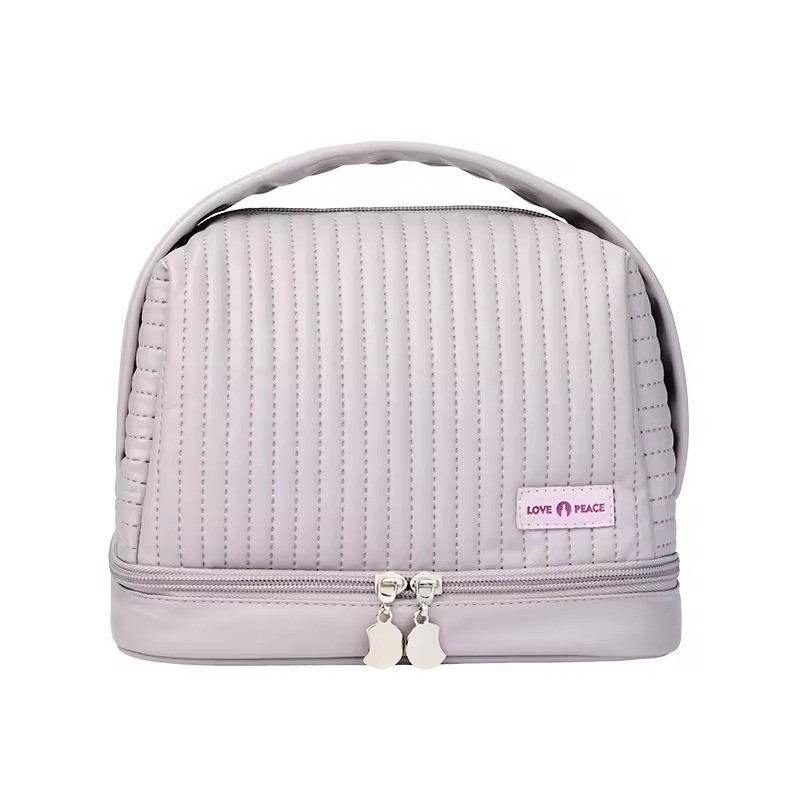 Косметичка для приладдя зі штучної шкіри для макіяжу, фіолетова Кам'янець-Подільський - фото 2