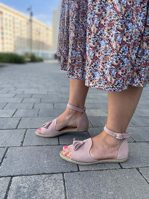 M.KRAFT Босоніжки жіночі пудрові літні M.KRAFT 0532 натуральна замша / Замшеві босоніжки на низ Коломыя - изображение 3