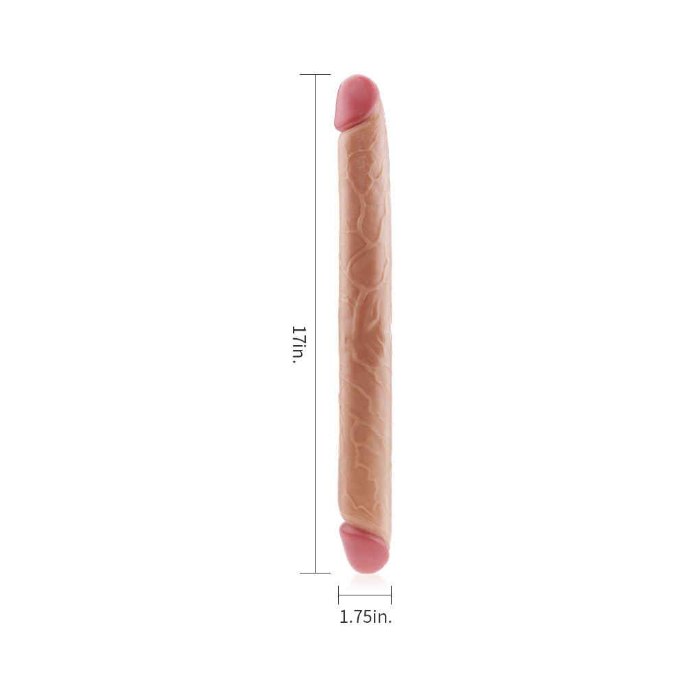 Двосторонній фалоімітатор - King-Sized Realistic Slim Ultra Double Dildo 17" Sex Aura Київ - фото 7