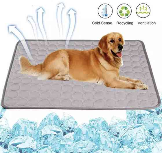 Коврик для котов и собак охлаждающий и дышащий, с мягкой подкладкой, летний, размер 40*30 см, серый, нейлон. Киев