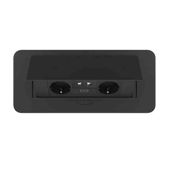 LIVOLO Меблева розетка потрійна LIVOLO чорна, вбудована у стільницю, з USB 10 Вт, універсальною Коломия