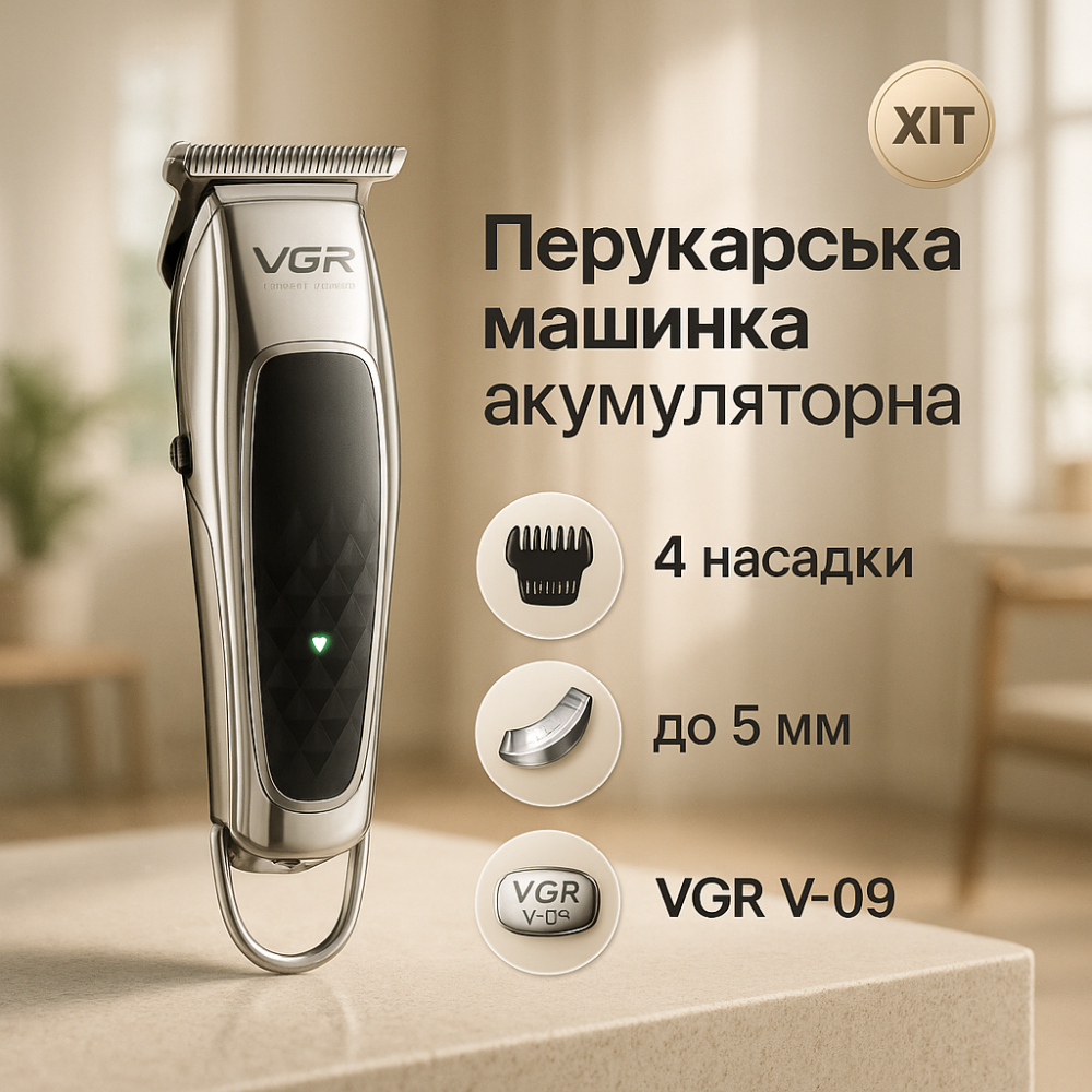 Машинка для стрижки волосся професійна VGR V-093, Акумуляторний універсальний тример для стрижки LG-84 Львів - фото 17