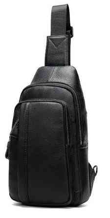 Сумка чоловіча зі шкіри через плече Чорна (Vintage) Київ