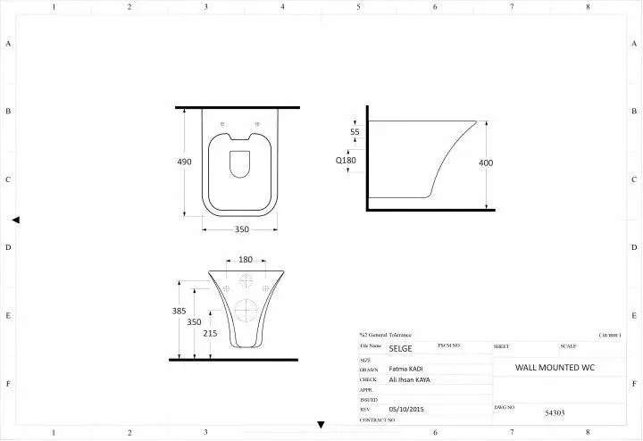 Унитаз подвесной Ege Vitrifiye Selge 54303 безободочный с сидением Soft Close дюропласт Белый Киев - изображение 2