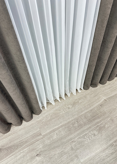 Шторна тканина мікровелюр Petek YL колір сіро-коричневий 1710ш Київ - фото 6