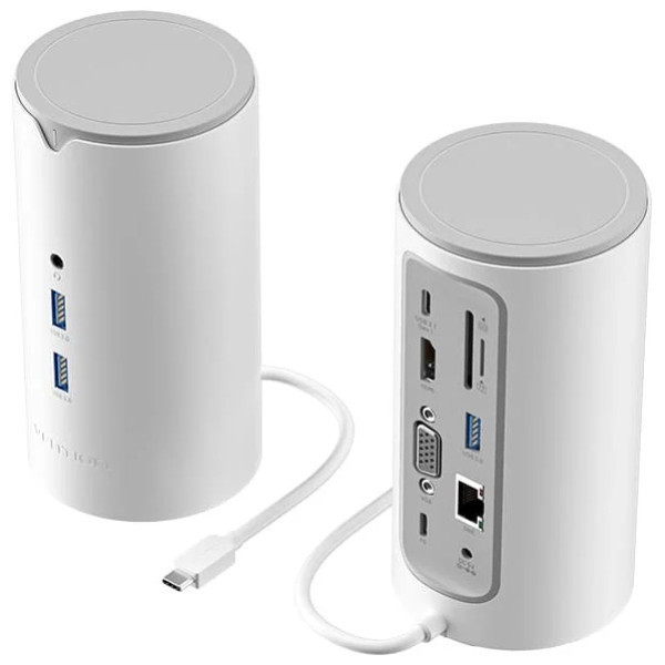 Док-станція USB3.1 Type-C --> HDMI/VGA/USB3.0x3/RJ45/SD/TF/TRRS 3.5m/PD/DC100W12-in-1Vention Киев - изображение 1