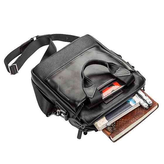 Сумка мужская SHVIGEL 11121 кожаная Черная Киев