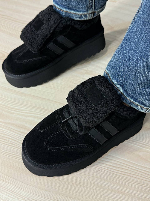 Ботинки женские Hengji 009-1 угги замшевые на меху черные, 41, 25,5 см Киев - изображение 5