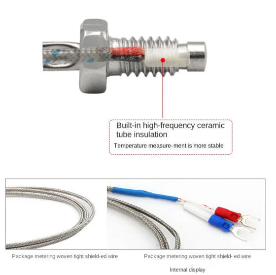 Датчик температуры 0-400°C с кабелем 1м и резьбой 6мм Киев