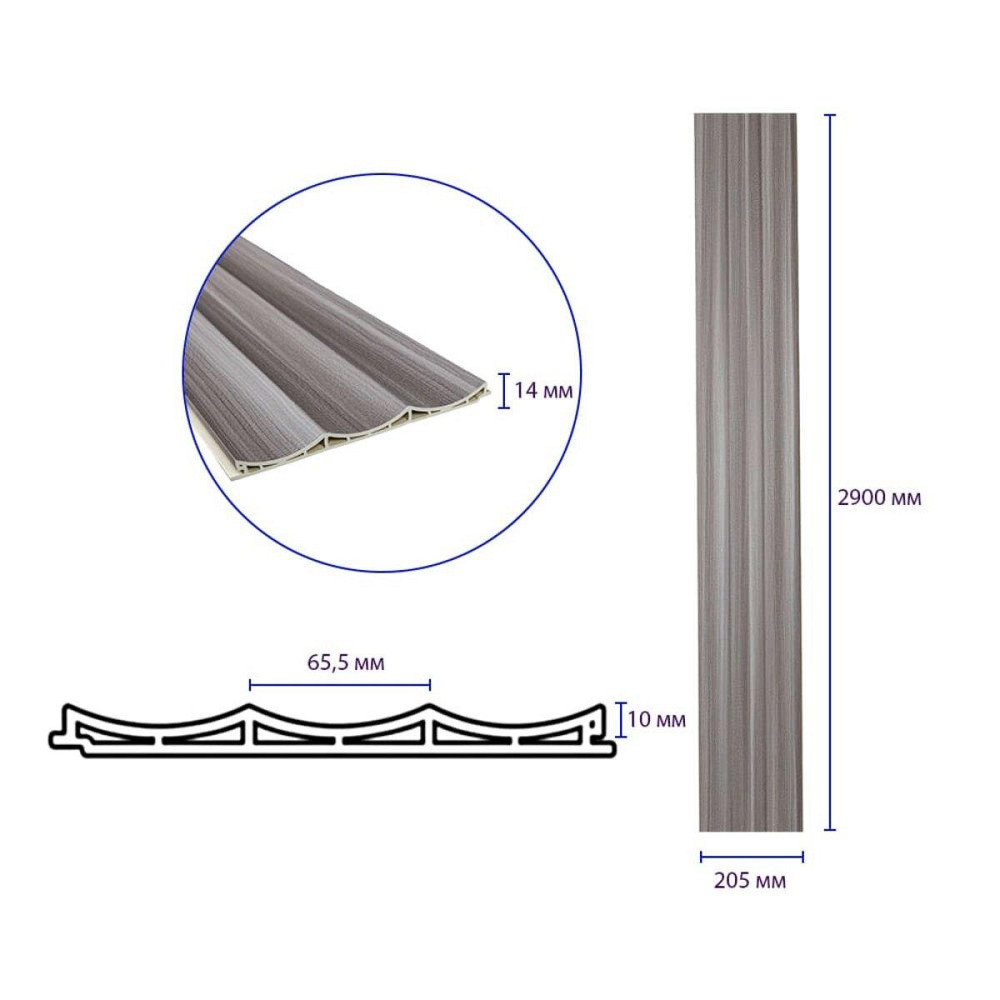 Рейка декоративная WPC стеновая 205х14х2900мм SW-00003017 Киев - изображение 3
