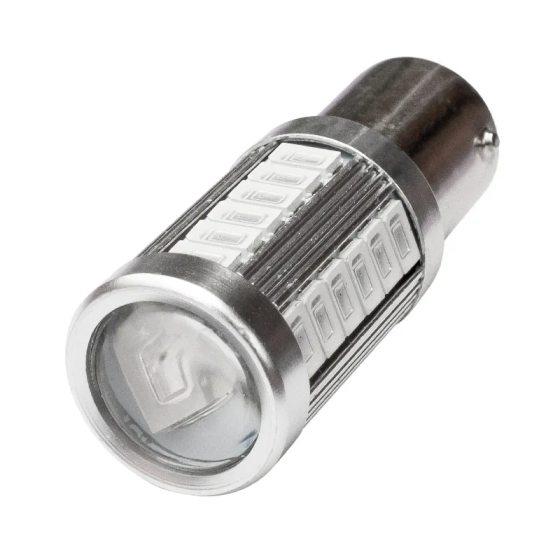 LED лампа 1156 BA15S P21W для авто з 33 SMD 5630 червоного світіння в стоп-сигнал і габаритні вогні Київ