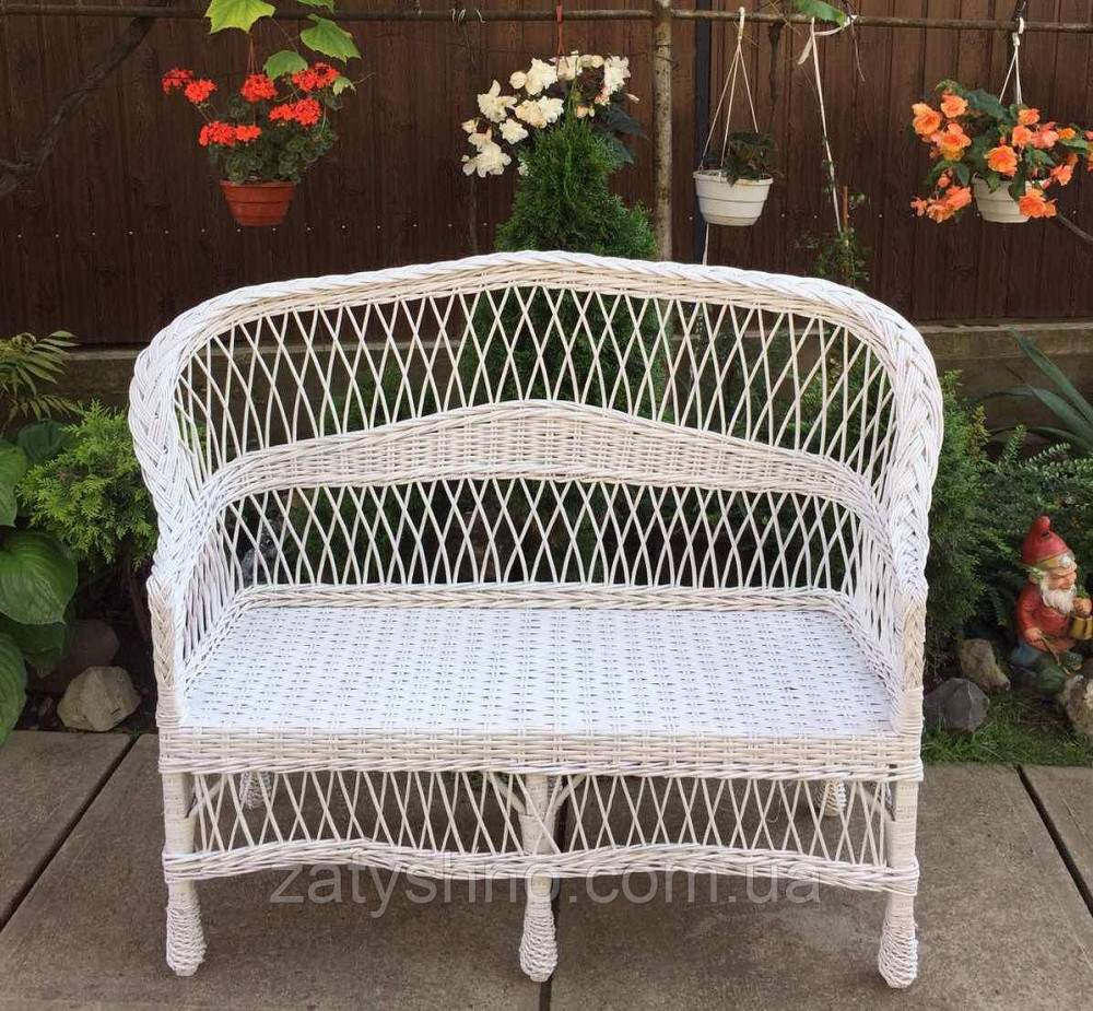 Диван плетений білий з лози Київ - фото 2