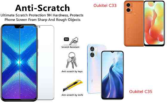 Захисне скло NeoGlass для Oukitel C33, Oukitel C35 – надпрозоре та стійке Київ