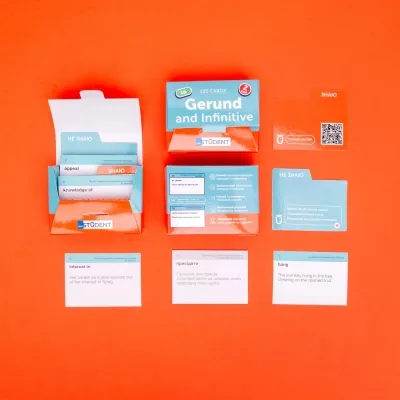 Навчальний набір English Student Картки для вивчення англійських слів Gerund and Infinitive vol.2 (укр.) (591225994) Вінниця