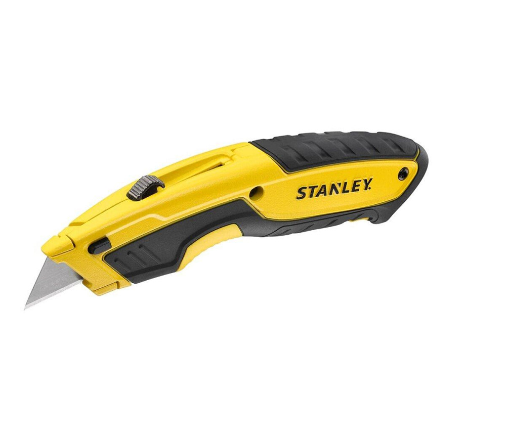 Ніж з висувним трапецевидним лезом STANLEY: 5 позицій, в металевому корпусі + 3 леза Одеса - фото 1