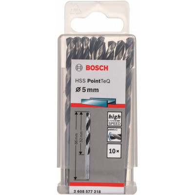 Свердло Bosch по металу HSS-PointTeQ, 5х52х86мм, 10шт (2.608.577.218) Вінниця - фото 8