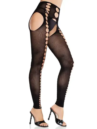 Колготки Leg Avenue Seamless Opaque Footless Suspender Hose One Size Black Львів