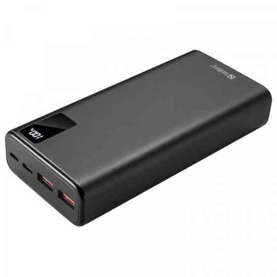 УМБ Sandberg 20000mAh 20W 3A PD,QC3.0, 2xUSB, Type-C OUT,PowerThru, метал. корпус Black Киев