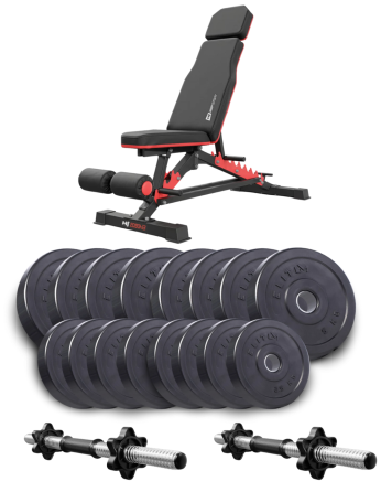 Набір Elitum Titan гантелі 2х31кг з лавою Hop-Sport HS-2090 HB Київ