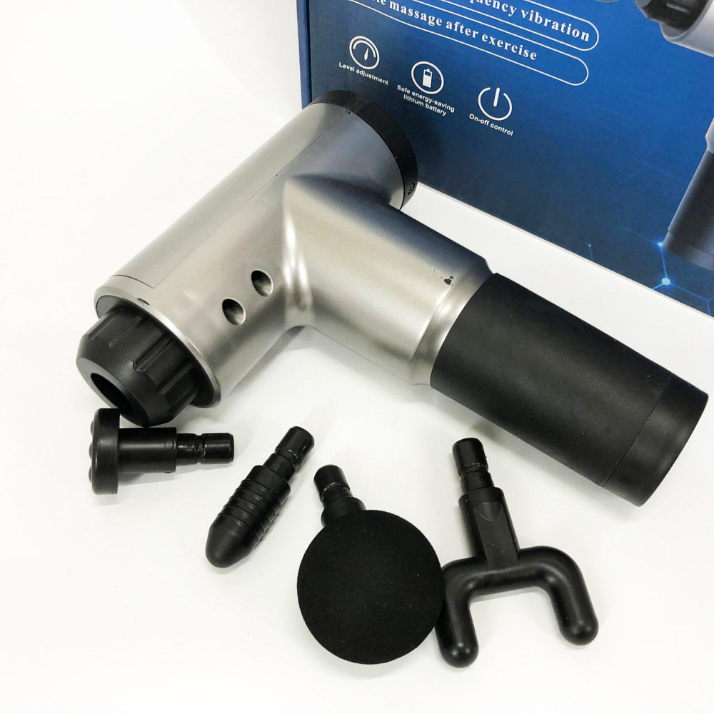 Аккумуляторный массажер для икр Fascial Gun KH-320, Массажер мышечный с разными насадками YU-16 Львов - изображение 19