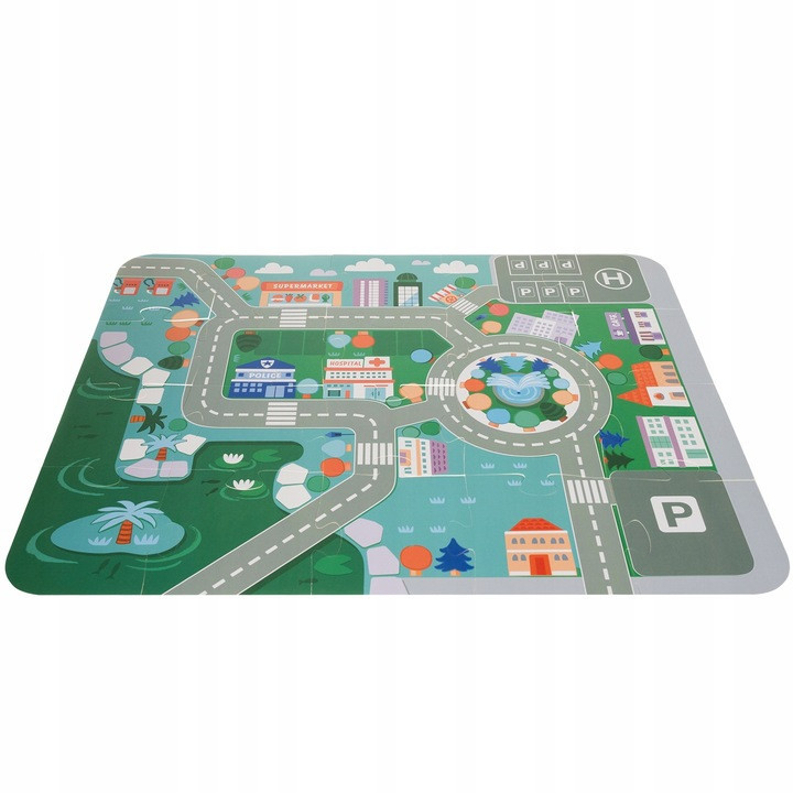 Детский Деревянный конструктор - город из 100 элементов с ковриком + сумка Kruzzel (19159) Нововолынск - изображение 3